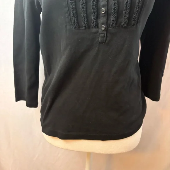 Jones New York Black Button-Down Top with Accents - Picture 4 of 9